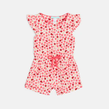 Combi courte légère imprimée rose bébé fille