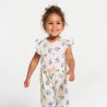 Combi longue fleurs chats bleu bébé fille