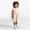 Robe salopette twill rose clair bébé fille