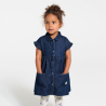 Baby girl's raw blue denim dress and leggings