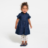 Baby girl's raw blue denim dress and leggings