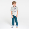 Boy's grey marl slogan T-shirt with short sleeves